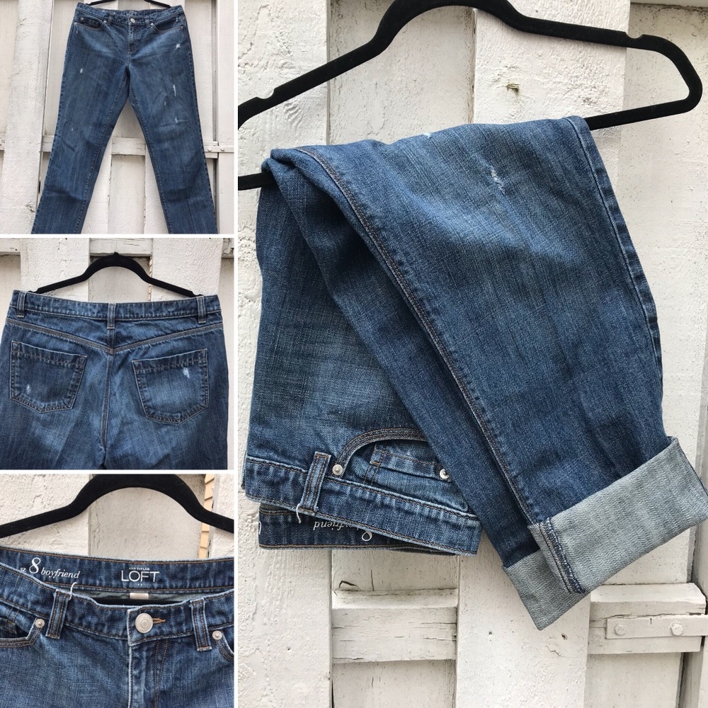 Loft Size 8 Distressed Summer Boyfriend Jeans